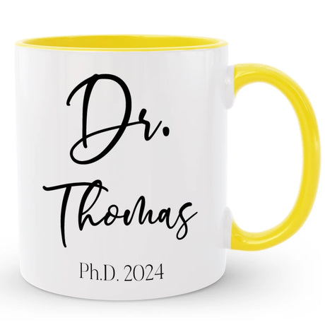 Custom Dr Coffee Mug, Personalized PhD Graduation Gift