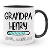 Custom Grandpa Loading Coffee Mug, Pregnancy Reveal Gift for Dad