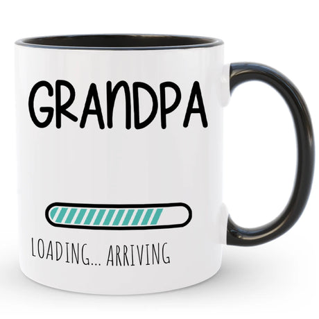 Custom Grandpa Loading Coffee Mug, Pregnancy Reveal Gift for Dad