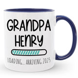 Custom Grandpa Loading Coffee Mug, Pregnancy Reveal Gift for Dad