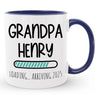 Custom Grandpa Loading Coffee Mug, Pregnancy Reveal Gift for Dad