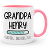 Custom Grandpa Loading Coffee Mug, Pregnancy Reveal Gift for Dad