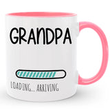 Custom Grandpa Loading Coffee Mug, Pregnancy Reveal Gift for Dad