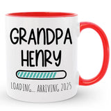 Custom Grandpa Loading Coffee Mug, Pregnancy Reveal Gift for Dad