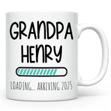 Custom Grandpa Loading Coffee Mug, Pregnancy Reveal Gift for Dad