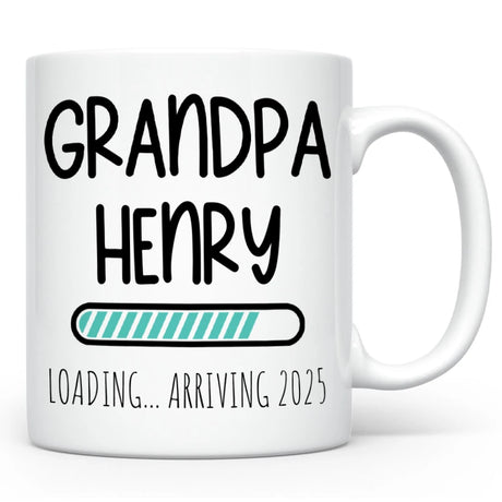 Custom Grandpa Loading Coffee Mug, Pregnancy Reveal Gift for Dad