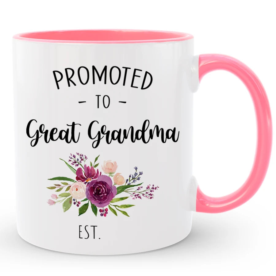 Custom Great Grandma Mug, Promoted to Great Grandma Gift