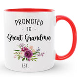 Custom Great Grandma Mug, Promoted to Great Grandma Gift