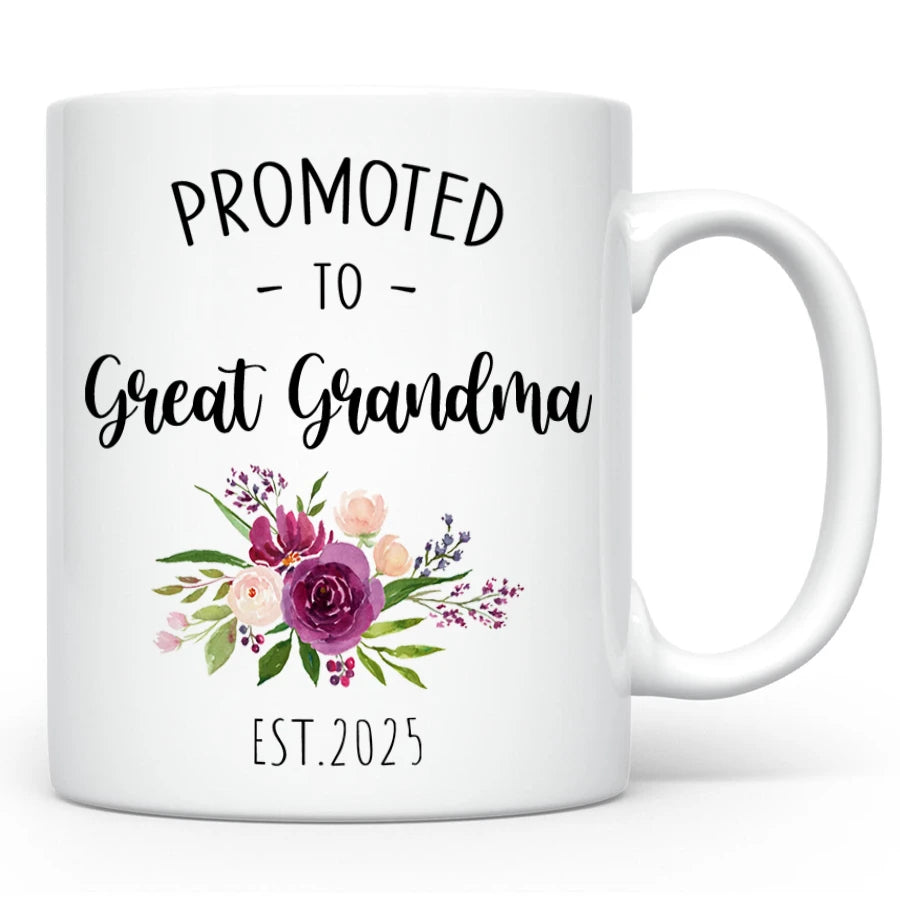 Custom Great Grandma Mug, Promoted to Great Grandma Gift