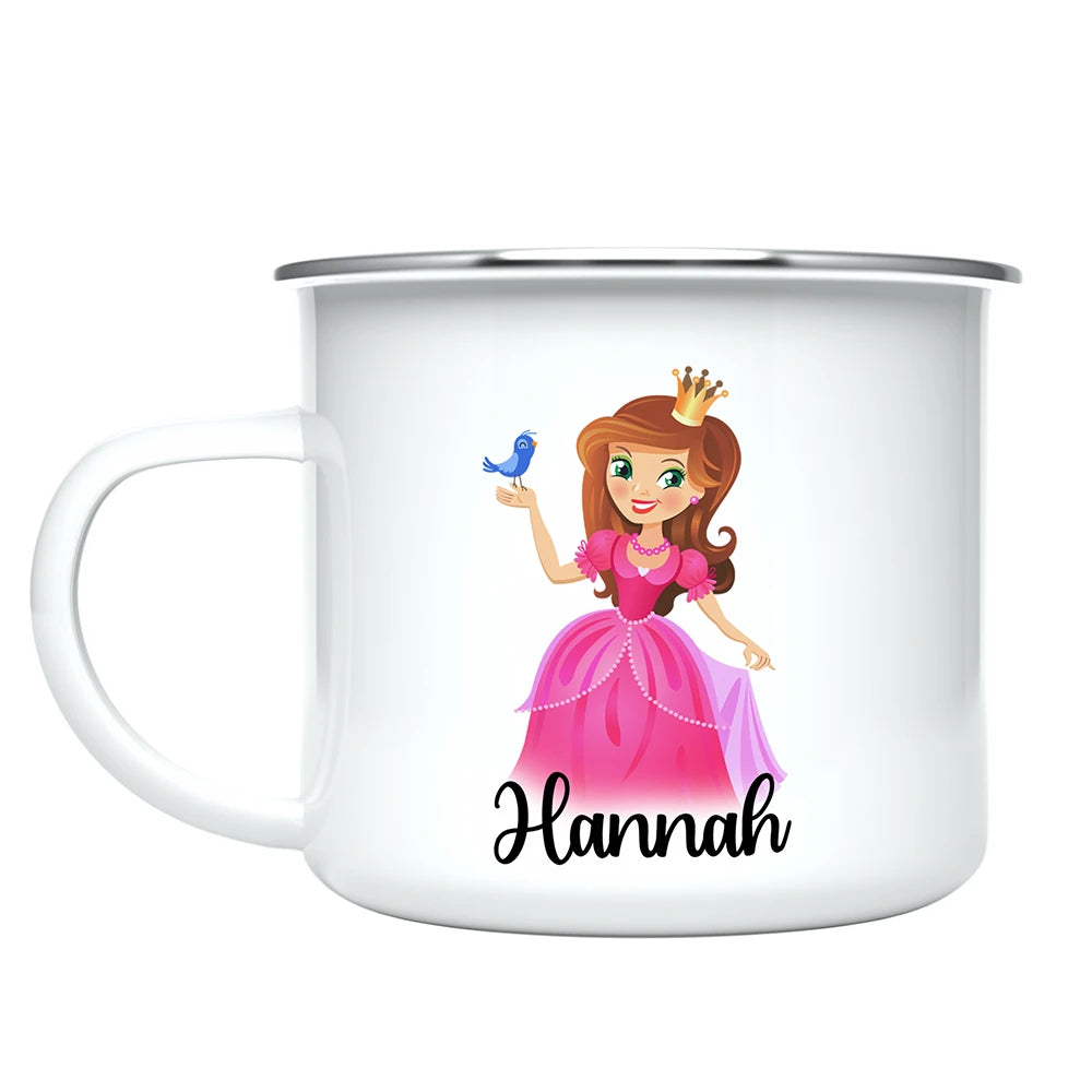 Custom Name Kids Mug, Princess Girl Hot Chocolate Toddler Mug