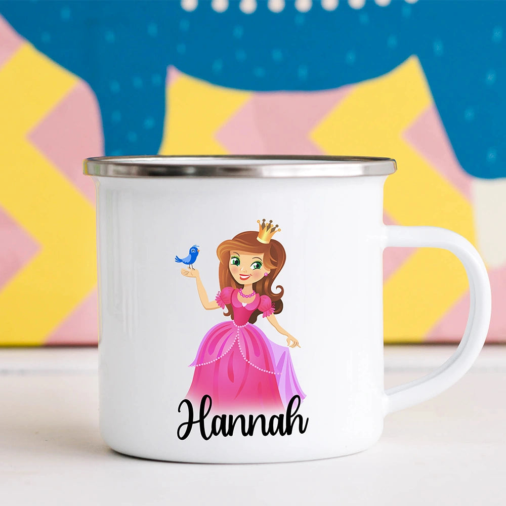 Custom Name Kids Mug, Princess Girl Hot Chocolate Toddler Mug