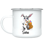 Custom Kids Mug with Name for Girls, Bunny Hot Chocolate Toddler Mug