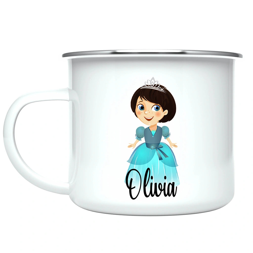 Custom Name Kids Mug for Girls, Princess Hot Chocolate Toddler Mug