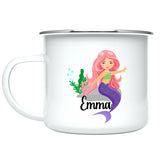 Custom Kids Mug with Name for Girls, Mermaid Hot Chocolate Toddler Mug