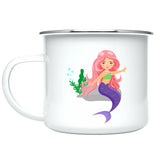 Custom Kids Mug with Name for Girls, Mermaid Hot Chocolate Toddler Mug