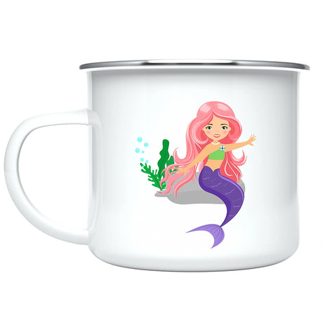 Custom Kids Mug with Name for Girls, Mermaid Hot Chocolate Toddler Mug