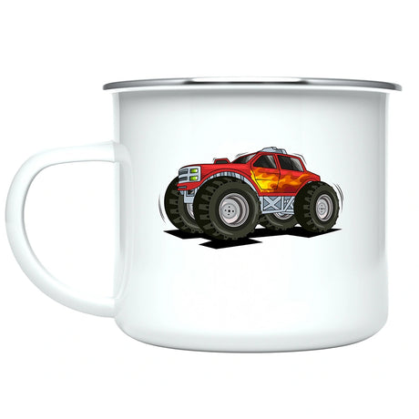 Custom Kids Mug for Boys, Monster Truck Hot Chocolate Toddler Mug