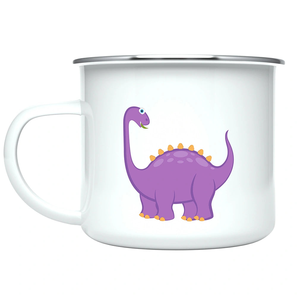 Custom Name Kids Mug for Boys & Girls, Dinosaur Hot Chocolate Toddler Mug