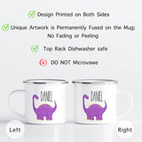 Custom Name Kids Mug for Boys & Girls, Dinosaur Hot Chocolate Toddler Mug