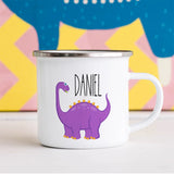 Custom Name Kids Mug for Boys & Girls, Dinosaur Hot Chocolate Toddler Mug