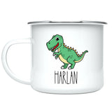 Custom Name Kids Mug for Boys & Girls, T-Rex Hot Chocolate Toddler Mug