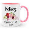 Custom Master's Degree Graduation Mug Gift with Name and Year