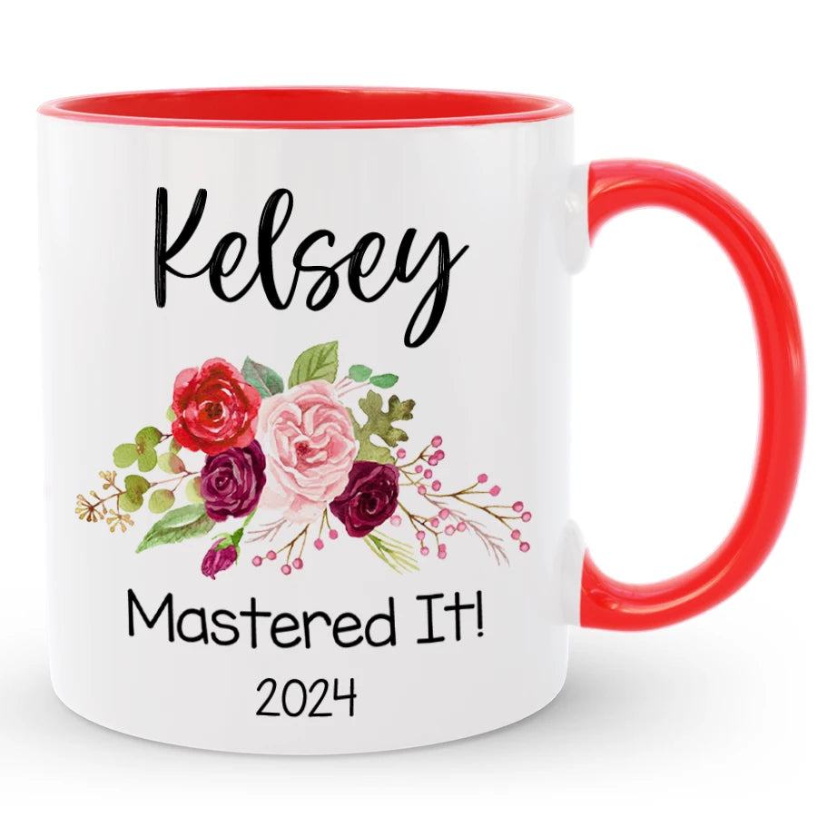 Custom Master's Degree Graduation Mug Gift with Name and Year