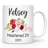 Custom Master's Degree Graduation Mug Gift with Name and Year