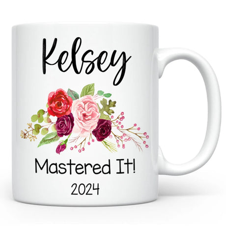 Custom Master's Degree Graduation Mug Gift with Name and Year