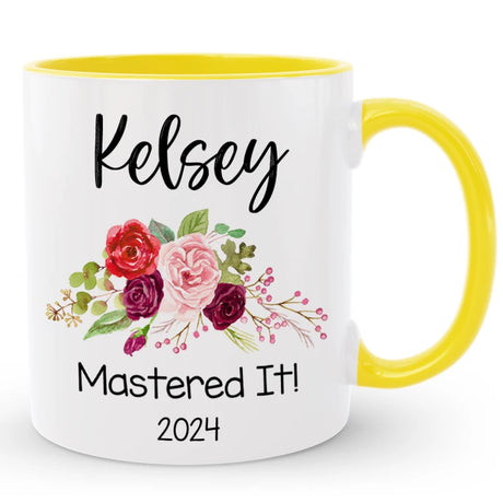 Custom Master's Degree Graduation Mug Gift with Name and Year