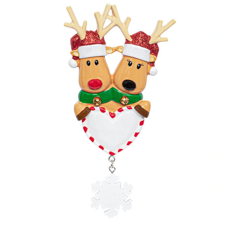 Personalized Our First Christmas Together Ornament Reindeer Couple with Heart