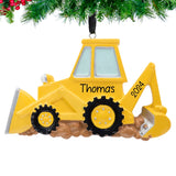 Personalized Backhoe Christmas Ornament