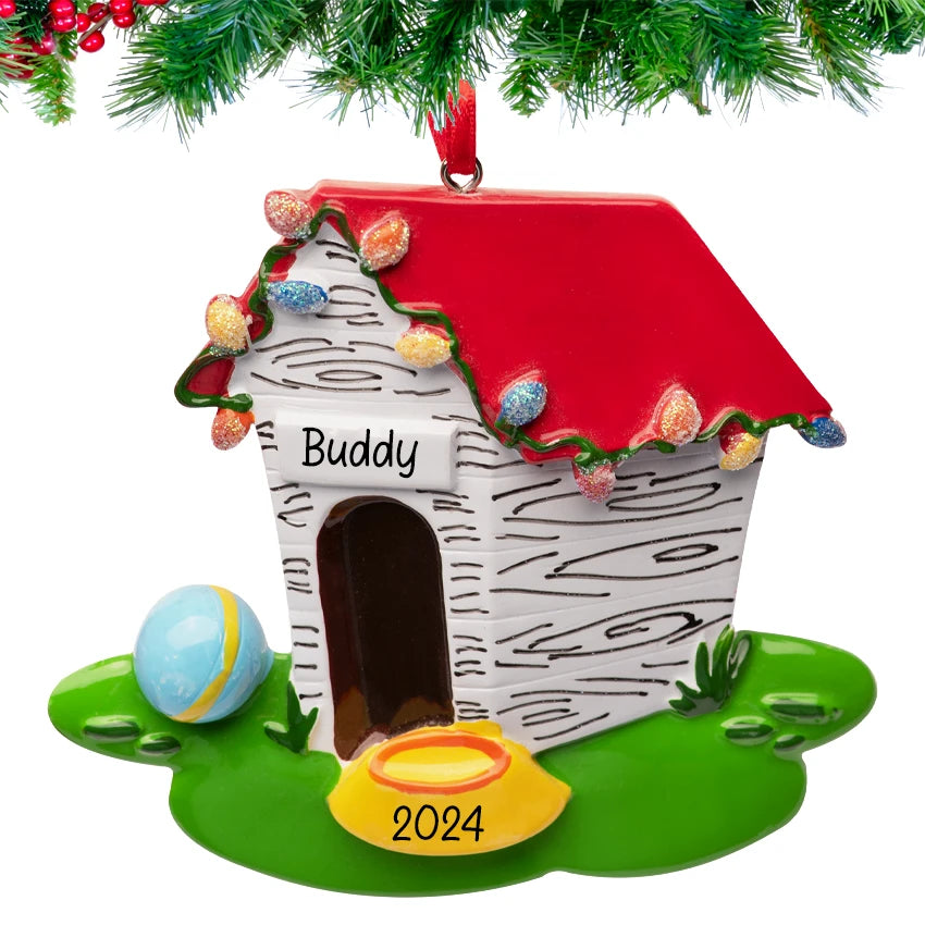 Personalized Dog House Christmas Ornament