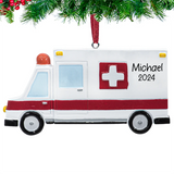 Personalized Ambulance Christmas Ornament