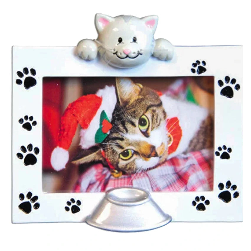 Personalized Cat Picture Frame Christmas Ornament