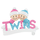 Personalized Twin Boy & Girl Christmas Ornament