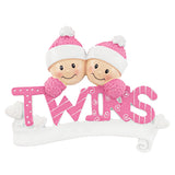 Personalized Twin Girls Christmas Ornament