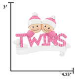 Personalized Twin Girls Christmas Ornament