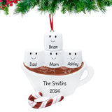 Personalized Hot Chocolate Family of 4 Christmas Ornament