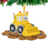 Personalized Bulldozer Christmas Ornament