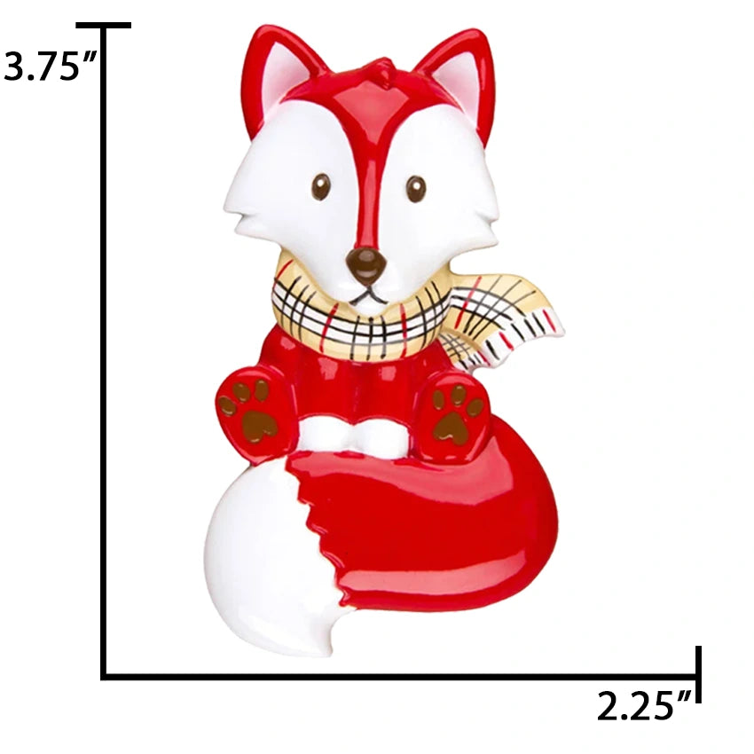 Personalized Fox Christmas Ornament