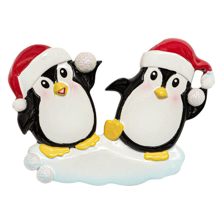 Personalized Penguin Couple Ornament for Christmas Tree