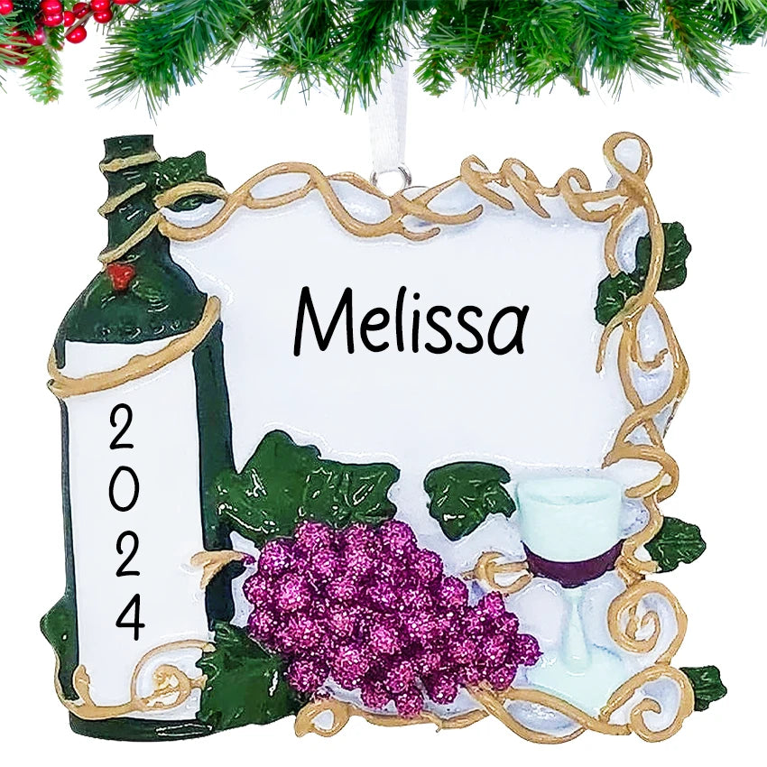 Personalized Wine Christmas Ornament