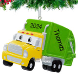 Personalized Garbage Truck Christmas Ornament