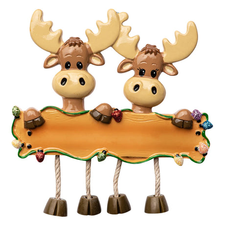 Personalized Moose Couple Christmas Ornament