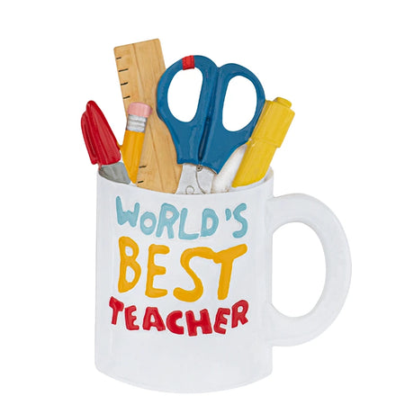 Personalized World's Best Teacher Christmas Ornament