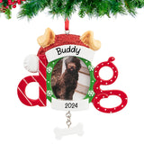 Personalized Dog Picture Frame Christmas Ornament