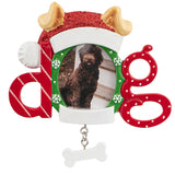 Personalized Dog Picture Frame Christmas Ornament