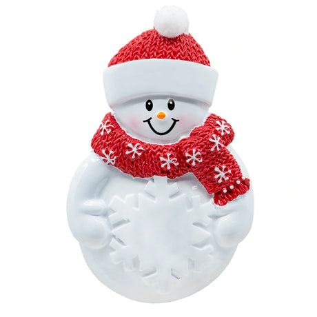 Snowman with Snowflake Personalized Christmas Ornament