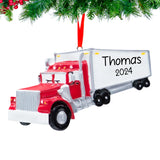 Personalized Semi Truck Christmas Ornament